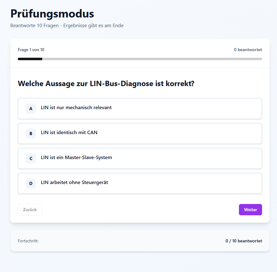 KFZ Trainer – LernApp für deine KFZ-Prüfungsvorbereitung (Zwischen- & Gesellenprüfung)